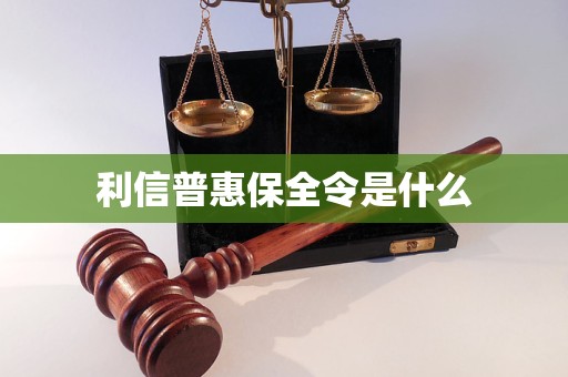 利信普惠保全令是什么