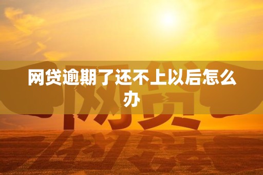 网贷逾期了还不上以后怎么办