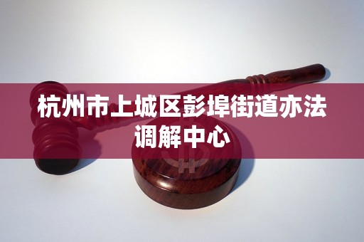 杭州市上城区彭埠街道亦法调解中心