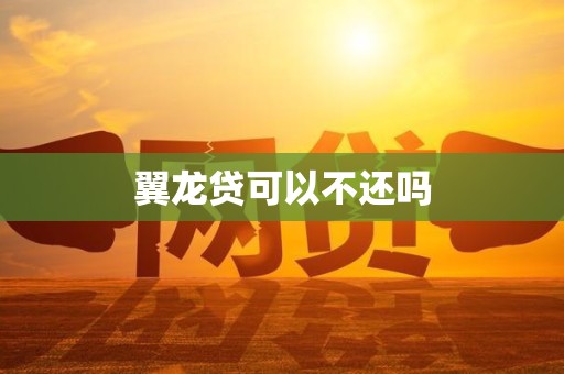 翼龙贷可以不还吗
