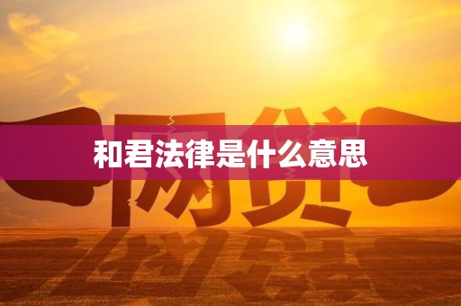 和君法律是什么意思