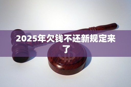 2025年欠钱不还新规定来了