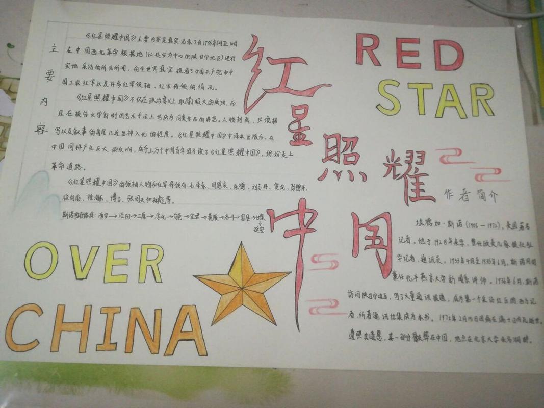 《红星照耀中国》手抄报. 红星照耀中国手抄报模板可打印