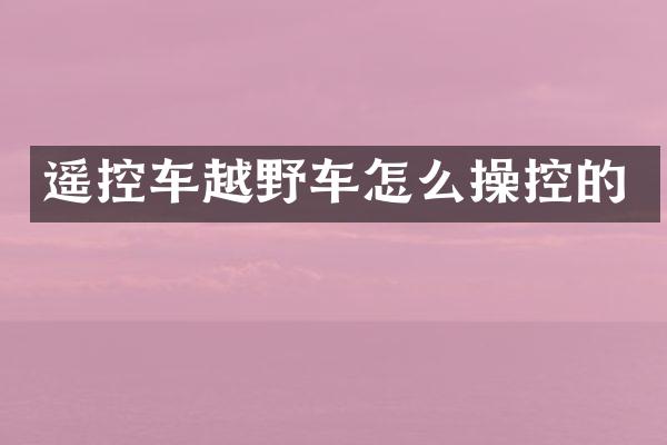 遥控车越野车怎么操控的