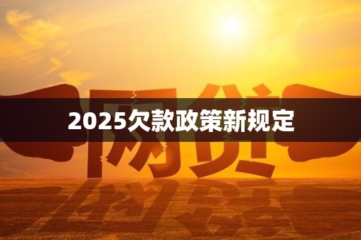 2025欠款政策新规定