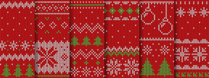 红色圣诞针织图案圣诞毛衣质地图片下载