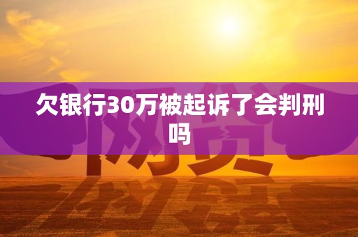 欠银行30万被起诉了会判刑吗