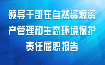 领导干部在自然资源资产管理和生态环境保护责任履职报告