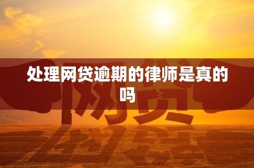 处理网贷逾期的律师是真的吗