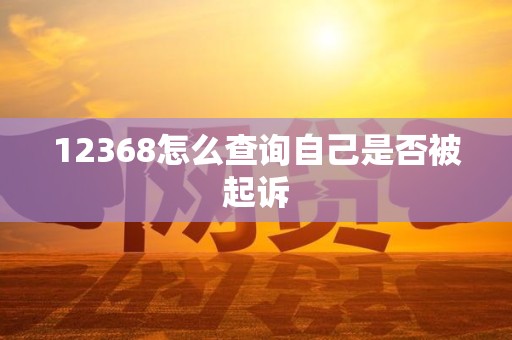 12368怎么查询自己是否被起诉