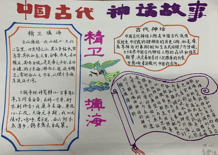 中国古代神话故事手抄报内容