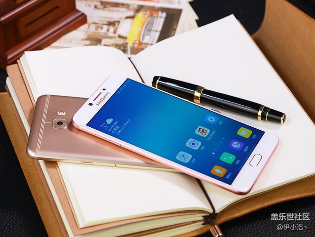 三星盖乐世C7 Pro蔷薇粉枫叶金双*赏