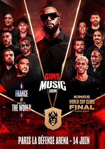 Affiche avec Paris La Défense Arena pour la Kings World Cup Clubs Final Paris 2025 Paris La Défense Arena