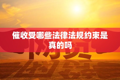 催收受哪些法律法规约束是真的吗