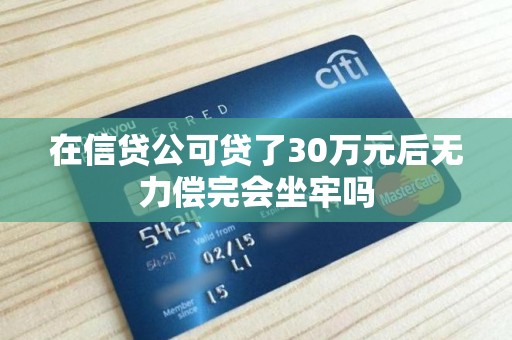 在信贷公可贷了30万元后无力偿完会坐牢吗