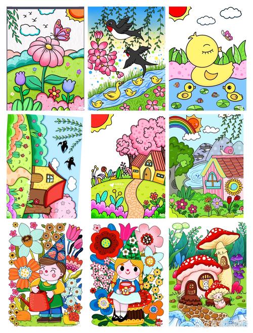 幼儿园春天主题简笔画