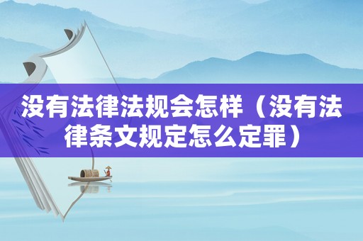 没有法律法规会怎样（没有法律条文规定怎么定罪）