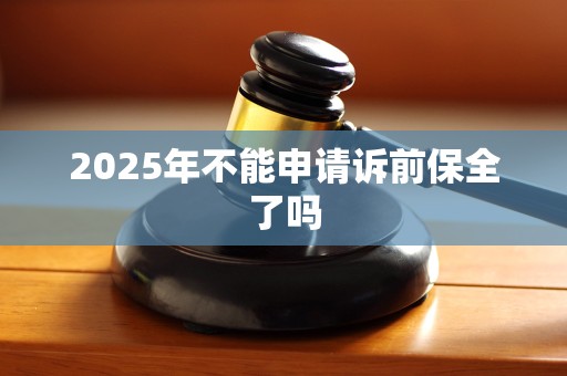 2025年不能申请诉前保全了吗