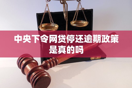 中央下令网贷停还逾期政策是真的吗