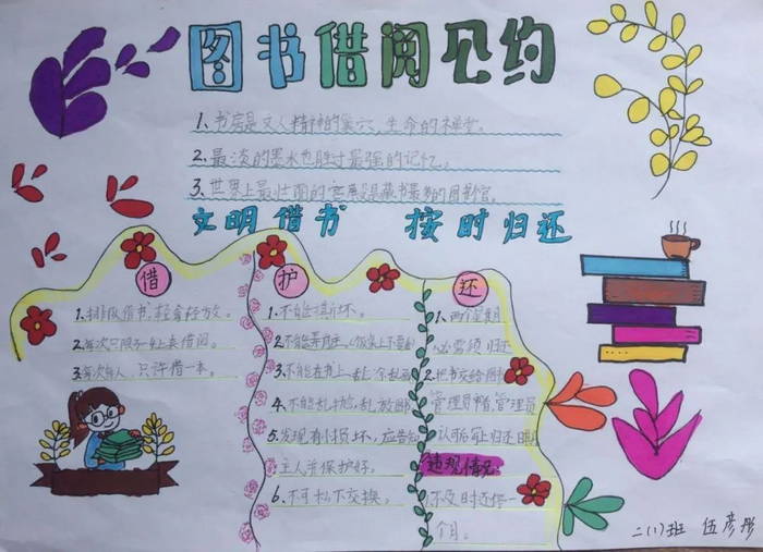 图书借阅公约手抄报