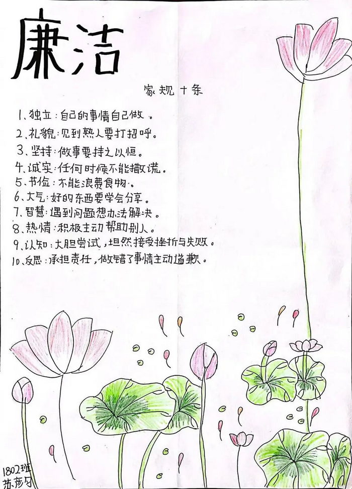 家风家训手抄报最简单小学