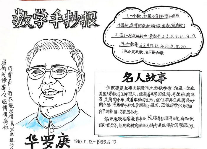数学家的故事手抄报六年级上册