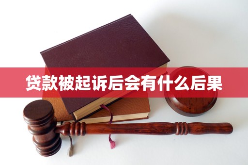 贷款被起诉后会有什么后果