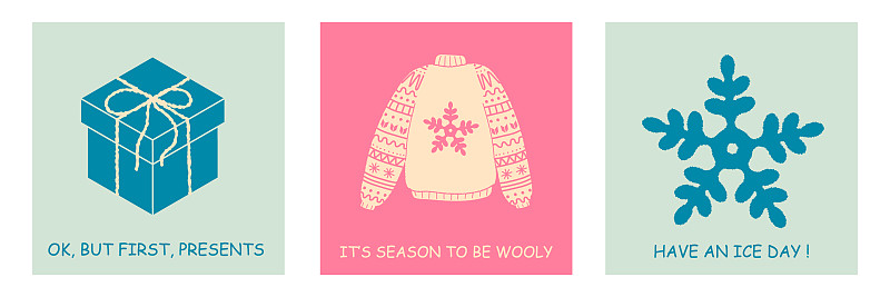 复古风格的冬季贺卡快乐图片下载