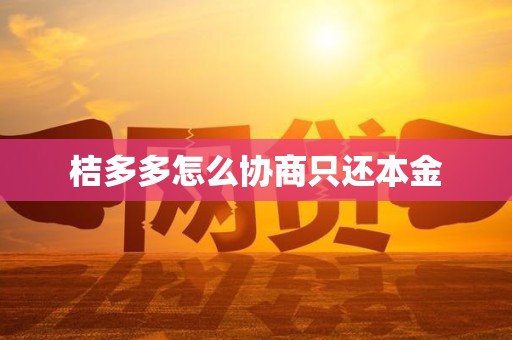 桔多多怎么协商只还本金