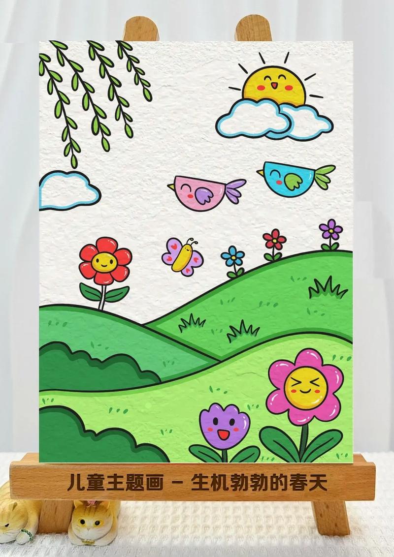 春天的景色儿童画 春天简笔画 跟我一起学画画 图文伙伴计划2024