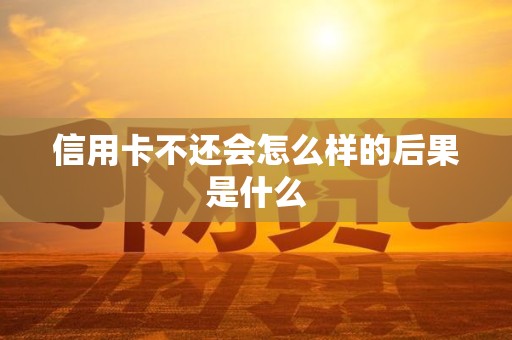 信用卡不还会怎么样的后果是什么
