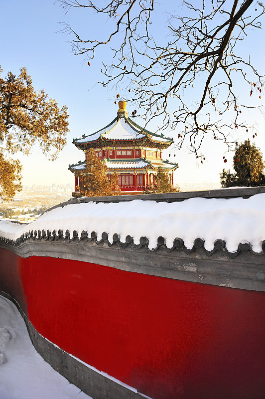 雪后的颐和园佛香阁图片下载