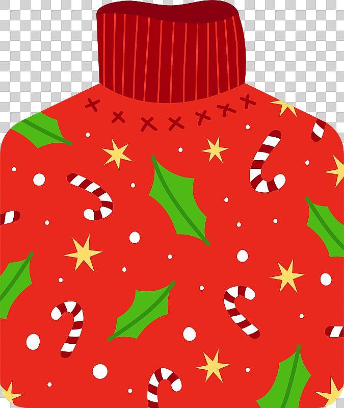 红色圣诞毛衣图案与糖果手杖图片下载