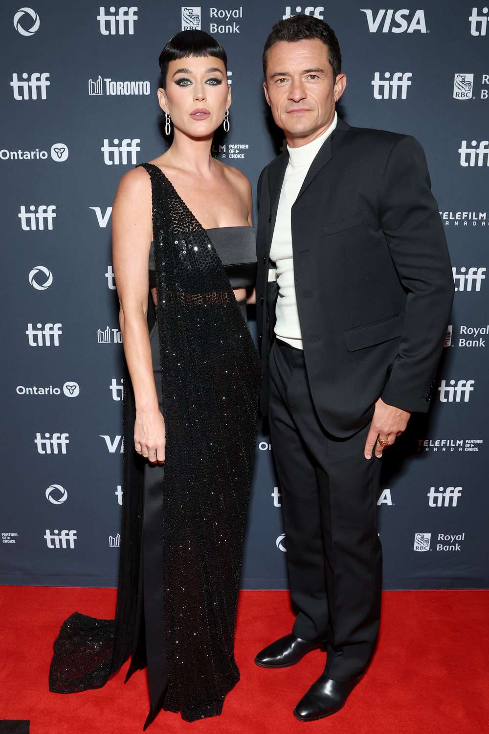 Katy Perry and Orlando Bloom attend the premiere of "The Cut" during the 2024 Toronto International Film Festival on September 05, 2024 in Toronto, Ontario.