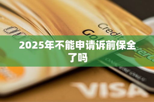 2025年不能申请诉前保全了吗