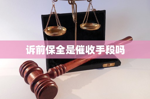 诉前保全是催收手段吗