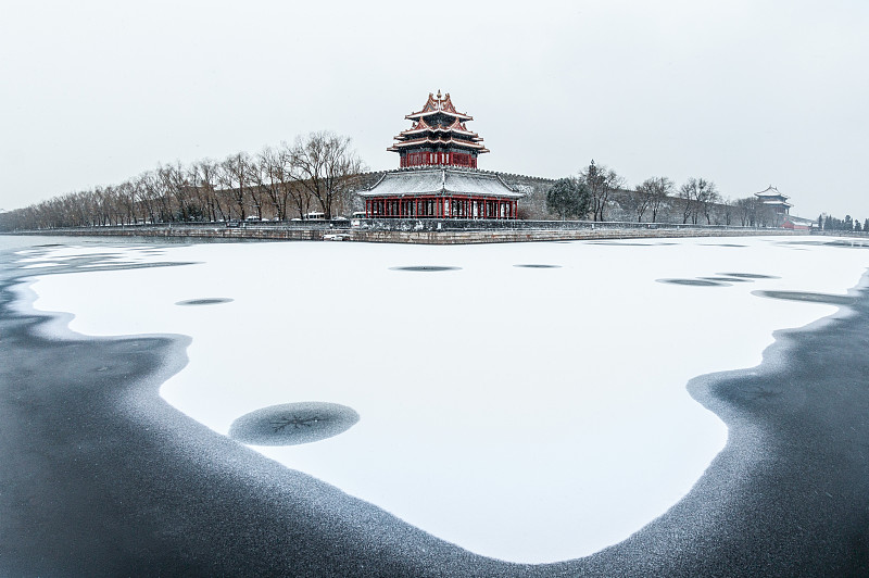 冬季的角楼筒子河图片下载