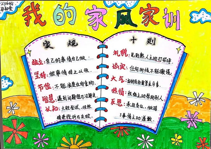小学生家风家训手抄报图片