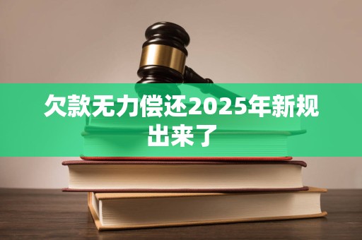 欠款无力偿还2025年新规出来了