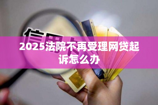 2025法院不再受理网贷起诉怎么办