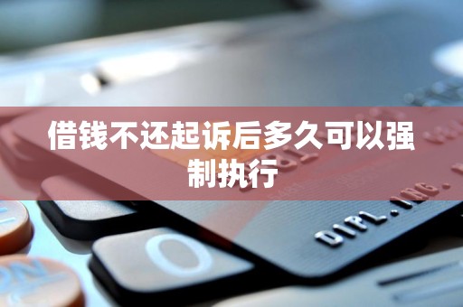 借钱不还起诉后多久可以强制执行