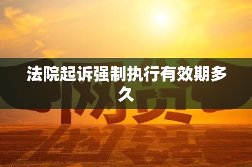 法院起诉强制执行有效期多久