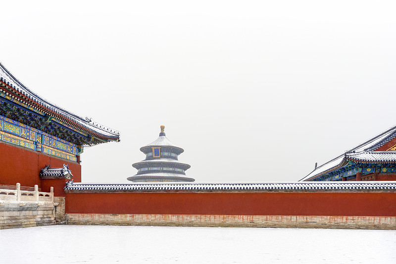 天坛公园雪景图片下载