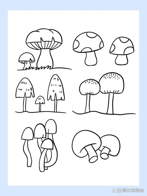 11|100 蘑菇简笔画 红伞伞 白杆杆 吃完一起躺板板 969696