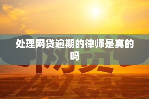 处理网贷逾期的律师是真的吗