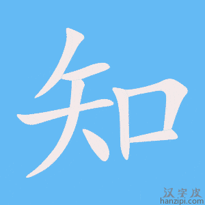 《知》的笔顺动画写字动画演示