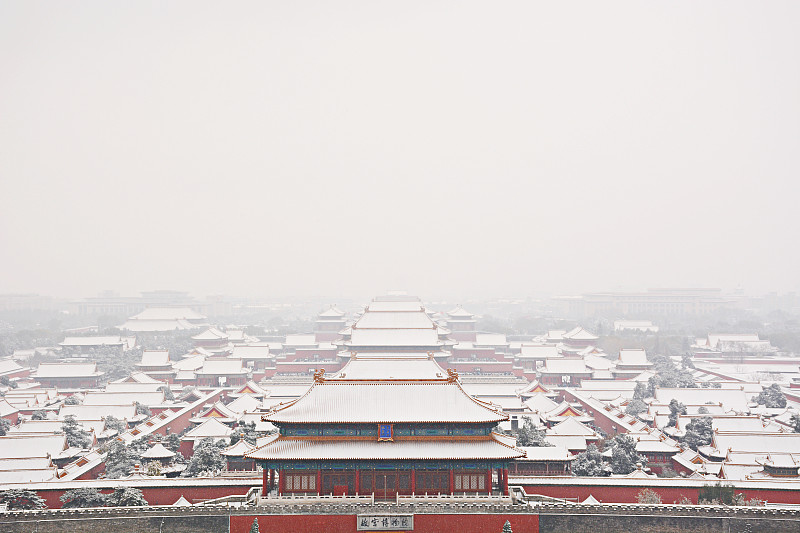 雪中故宫全景图片下载