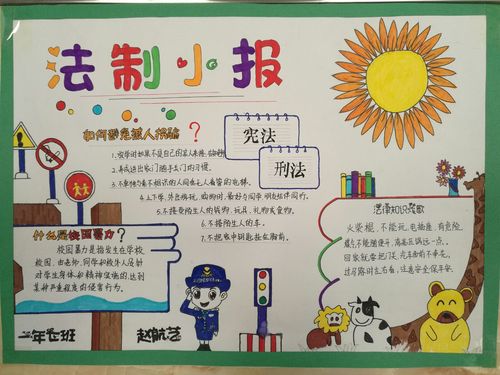 法在我心中地直街小学举办法治教育手抄报优秀作品展