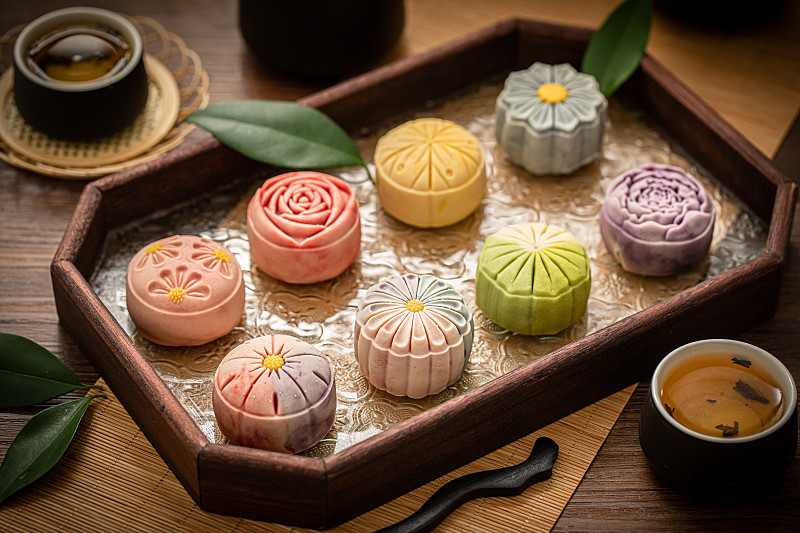 中秋月饼 桃山皮月饼 唐菓子图片下载