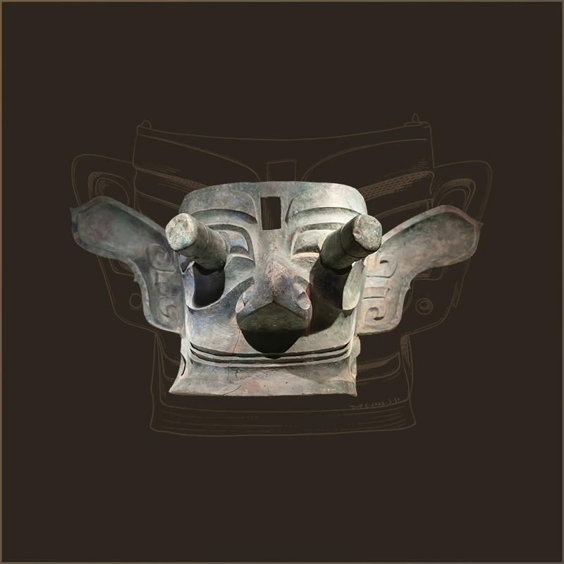 青铜纵目面具|高66厘米,宽138厘米|三星堆博物馆藏